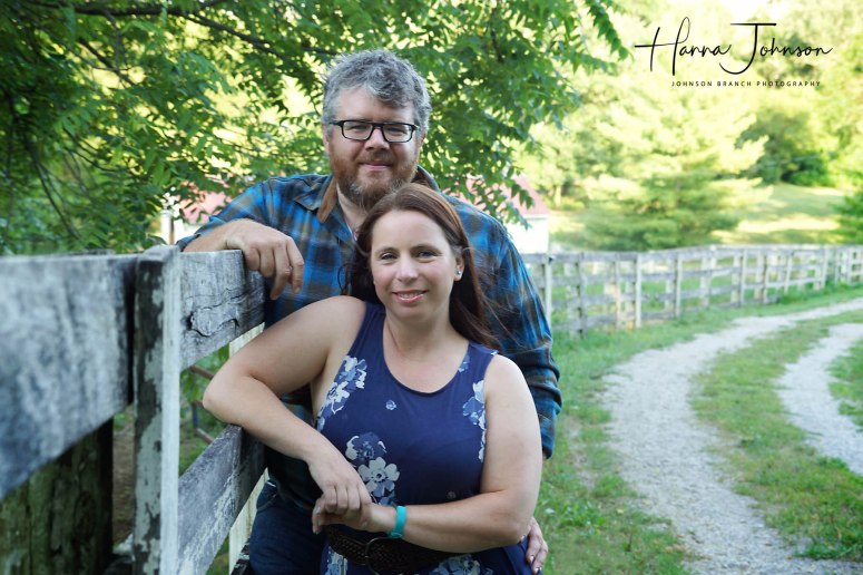 Cynthiana, Kentucky engagement session with horse fence and barn lot