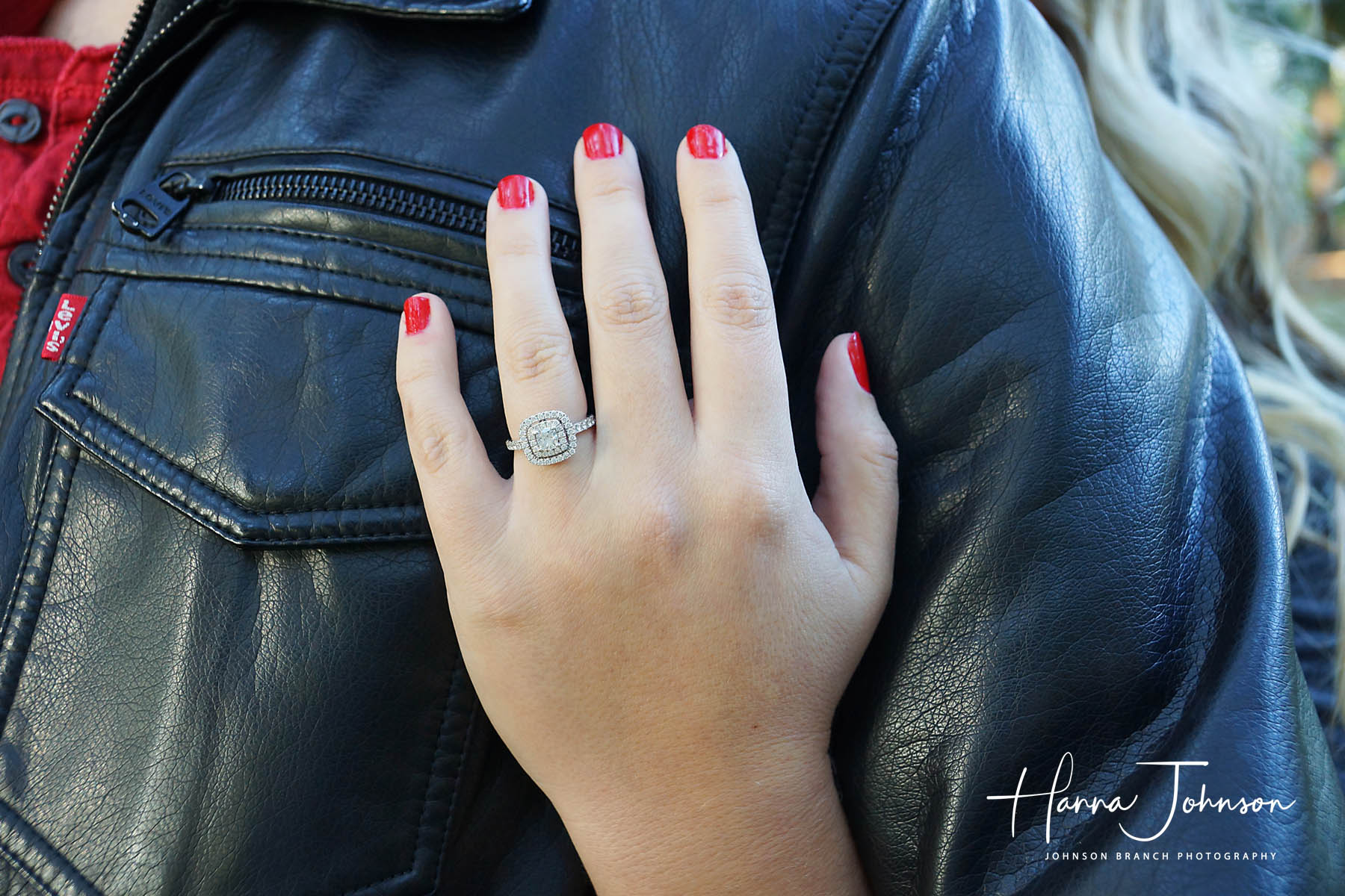 Engagement ring shot during engagement photos in lexington, KY
